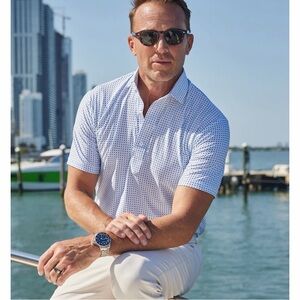 Men's White Patterned Short Sleeve Shirt brand new new new never worn